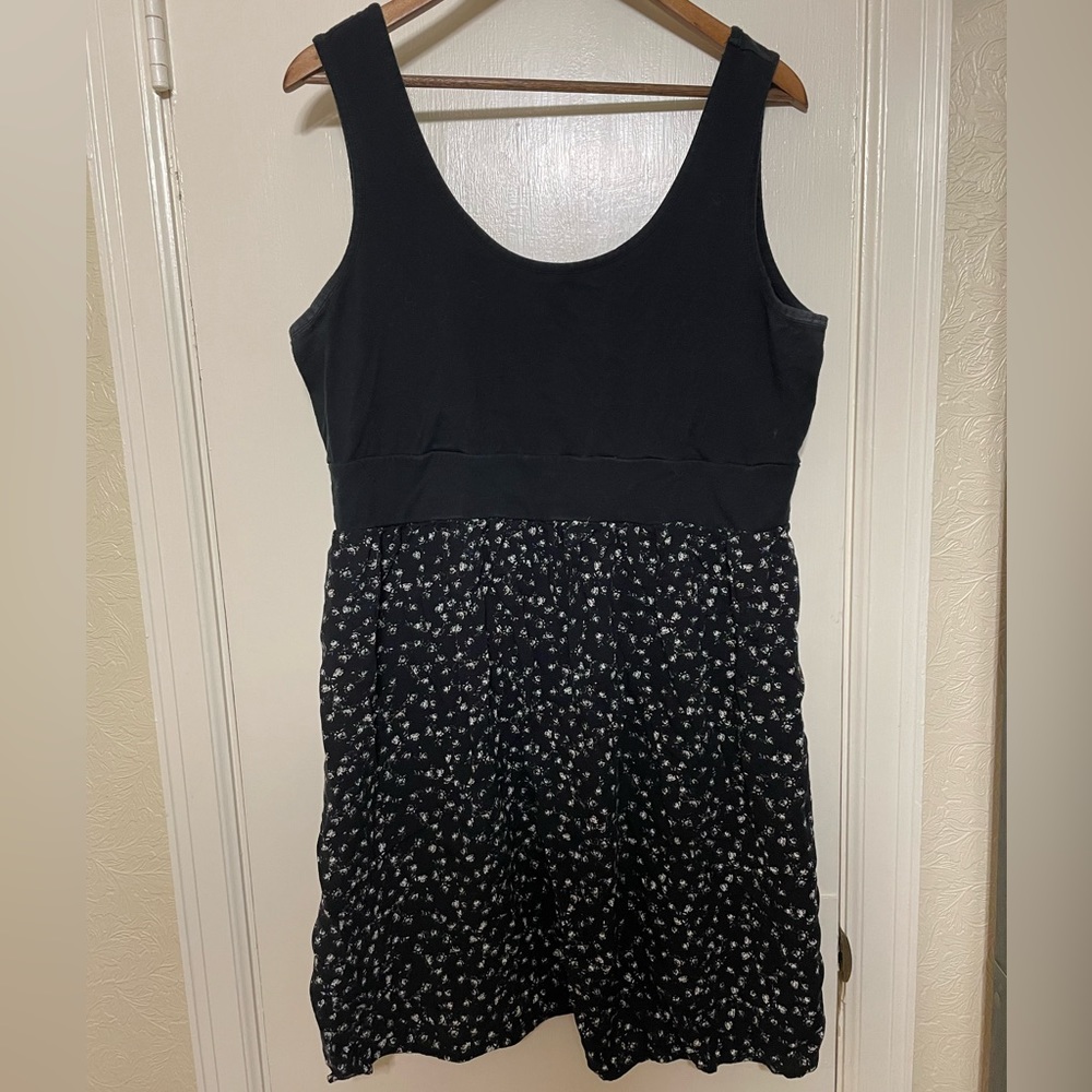 Black and floral tunic dress